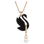 Swarovski Swan pendant Swan, Black, Rose gold-tone plated - Image 5