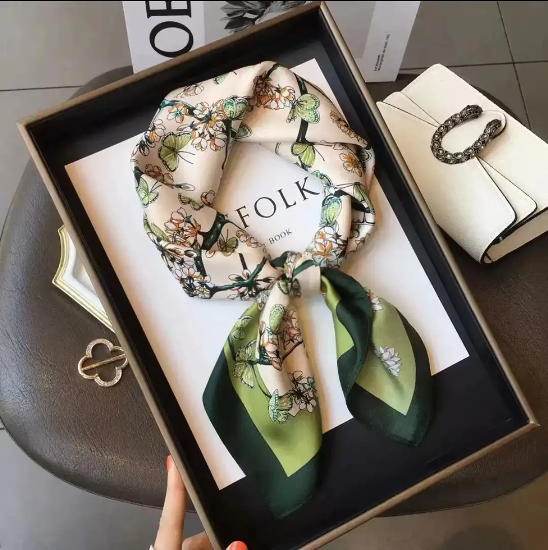 silk scarf olive Silk Scarf, olive - Image 1