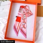 Twilly luxury printed pink