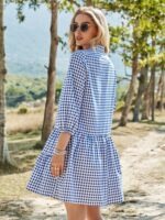 Shein VCAY Gingham Ruffle Hem Dress - Image 2