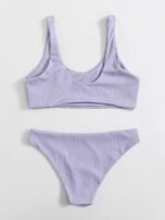 Shein Solid Rib Bikini Set - Image 2