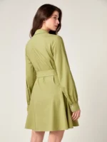 BizChic Solid Belted Shirt Dress - Image 2
