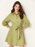 BizChic Solid Belted Shirt Dress - Image 3
