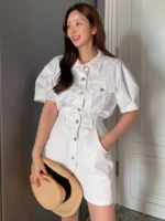 Shein DAZY Puff Sleeve Shirt Dress - Image 2