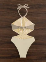 Shein Swim Cut-Out Ruched Halter One-Piece - Image 2
