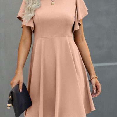 Shein Clasi Ruffle Sleeve Dress