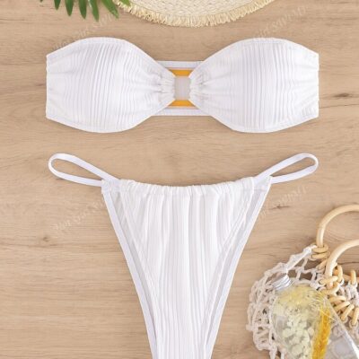 Shein Strapless Asymmetrical Bikini