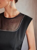 Shein MOTF Pearl & Rhinestone Dress - Image 2