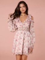 Shein Romantic Pink Floral Dress