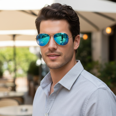 Ray-Ban Unisex Aviator Sunglasses in Metal
