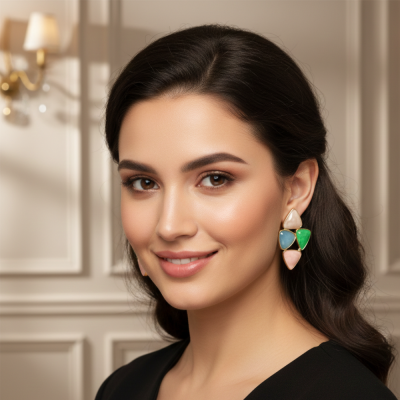 NEFERU Geometric Multi-Color Studs