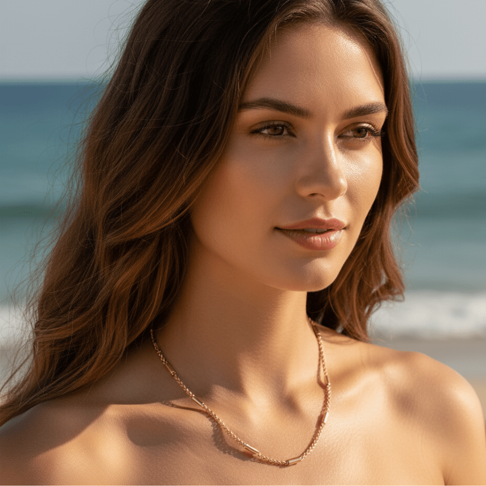Untitled design (1) NEFERU Rope Necklace – Gold Plated Stainless Steel - Image 1