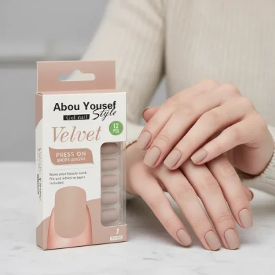 gel velvet press on short nails sh029