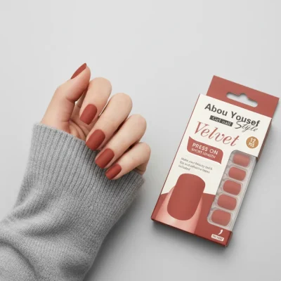 gel velvet press on short nails SH021