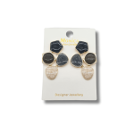 NEFERU Dark Neutral Stone Fashion Earrings - Image 2