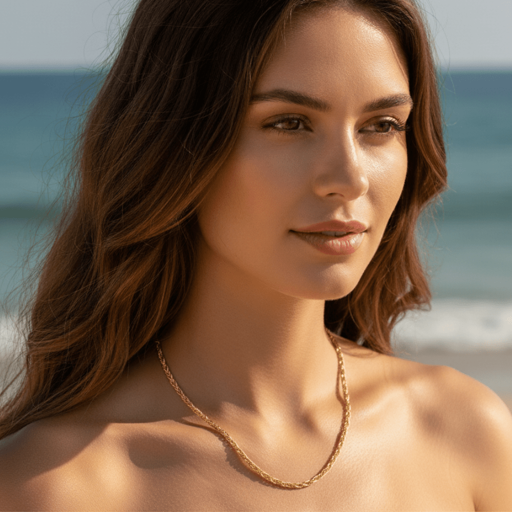 Untitled design NEFERU Rope Chain Necklace – Gold Stainless Steel - Image 1