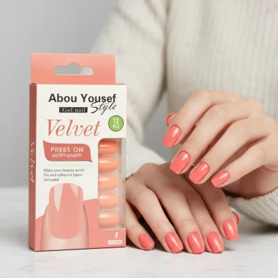 gel velvet press on short nails YS275