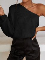 Mulvari Solid One Shoulder Sweater - Image 4