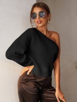 Mulvari Solid One Shoulder Sweater - Image 3