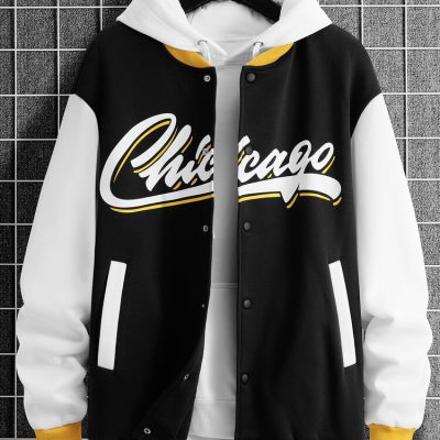 Shein Manfinity Men's Loose Fit Varsity Letter Jacket
