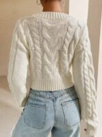 Shein Flirla Cable Knit Crop Sweater - Image 2