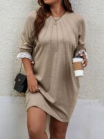 SHEIN Plus Lace Sleeve Dress