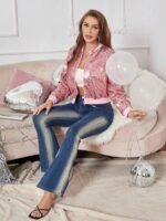 SHEIN Pink Beaded Jacket - Image 4