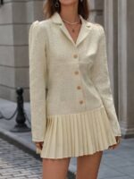 SHEIN Off-Shoulder Tweed Dress - Image 4