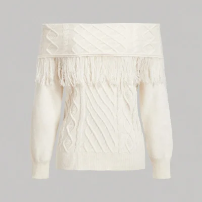 SHEIN Fringe Knit Sweater