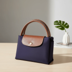 LONGCHAMP Brown Horse Logo Handbag purple
