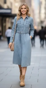 SHEIN Denim Shirt Dress - Image 2