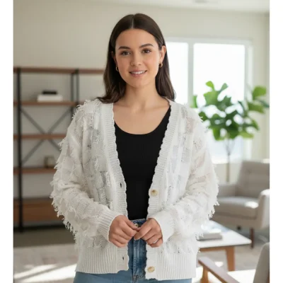 SHEIN Textured Knit Cardigan