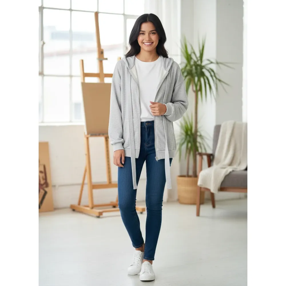 Untitled SHEIN Sporty Fleece Zip Jacket - Image 1