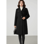 SHEIN Elegant Black Wool Coat