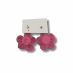 NEFERU Fuchsia Flower Earrings - Image 3