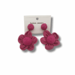 NEFERU Fuchsia Flower Earrings - Image 2