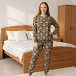 Women's Winter Pajamas Concentric Circle Yellow