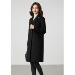 SHEIN Elegant Black Wool Coat - Image 2