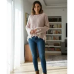 SHEIN Fur Trim Knit Sweater