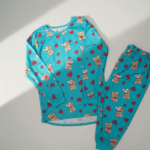 Women's Winter Pajamas Heart Blue - Image 2