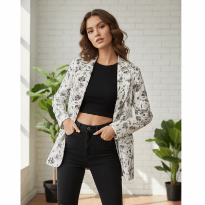 Floral Print Blazer for Women