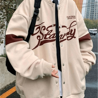 SHEIN Oversized Korean Varsity Jacket