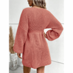 Shein Pink Knitted Long-Sleeve Dress - Image 4