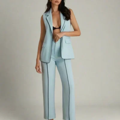 SHEIN Vest & Stripe Pant Set