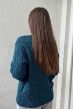 Shein Petrol Blue Stone Cardigan - Image 2