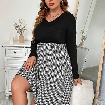 Shein Calvaya Houndstooth Dress