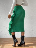 Shein Asymmetrical Ruffled Knit Skirt - Image 3