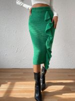 Shein Asymmetrical Ruffled Knit Skirt - Image 4