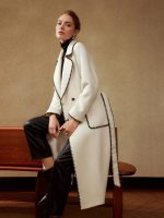 SHEIN MOTF Wool Blend Contrast Stitch Coat - Image 3