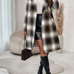 SHEIN Chiquease Plaid Double-Breasted Coat
